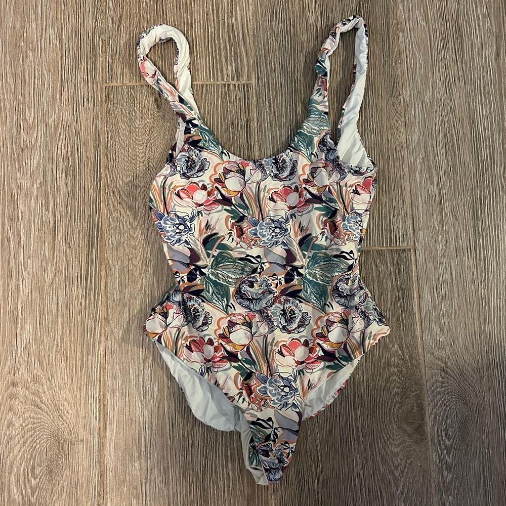 Dippin' Daisy's Floral One-Piece Swimsuit in White, Pink, Green, Blue